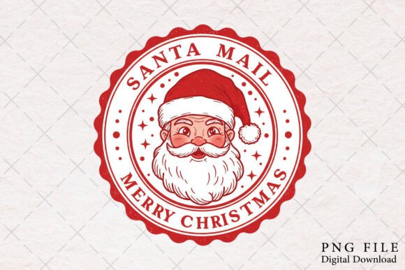 Christmas Santa Stamp: Festive Illustrations