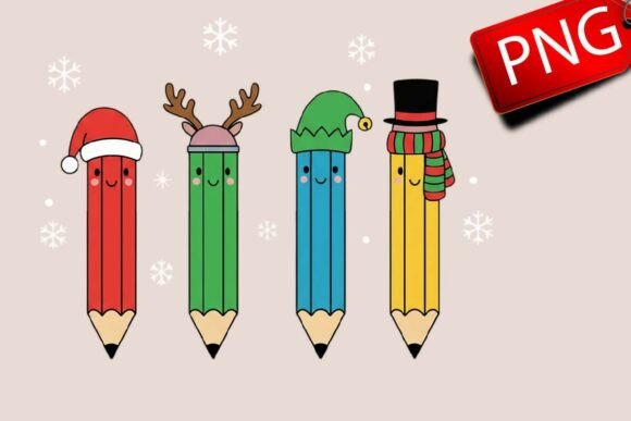 Coquette Christmas Teacher Pencil Illustrations Review
