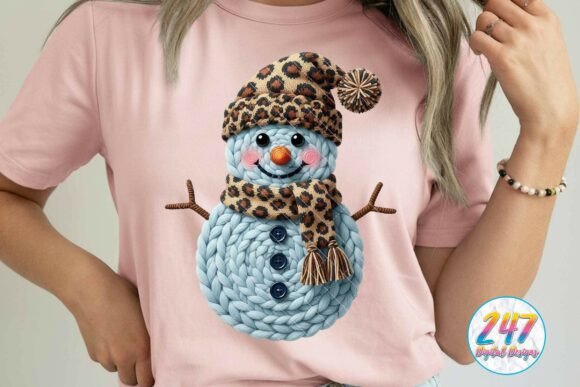 Crochet Yarn Snowman Leopard Illustrations Review