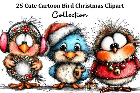 Cute Cartoon Bird Christmas Clipart: Illustrations Review