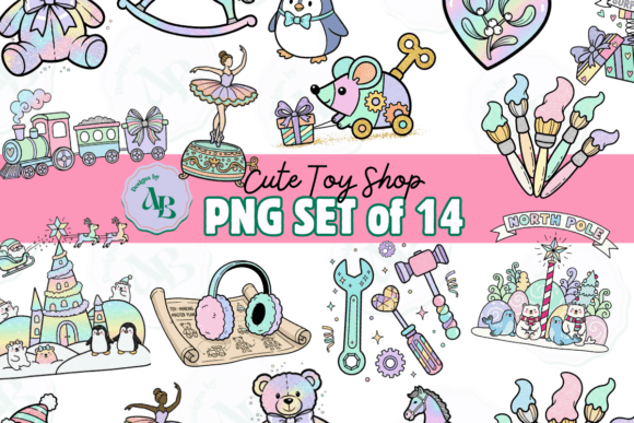 Cute Christmas North Pole Toy Shop Set: Illustrations Review