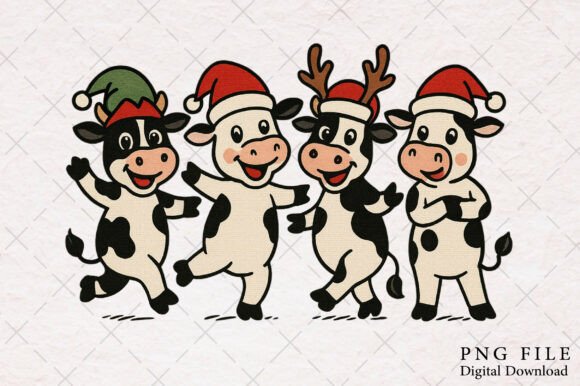 Farm Animals Christmas Png: Festive Illustrations
