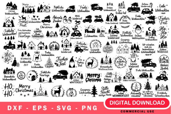 German Christmas SVG Bundle: Festive Illustrations