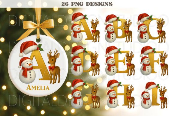 Personalized Christmas Ornament PNG for Illustrations