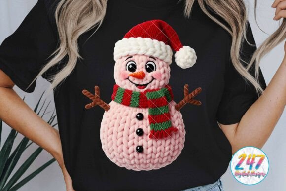 Pink Snowman PNG: Girly Christmas Illustrations