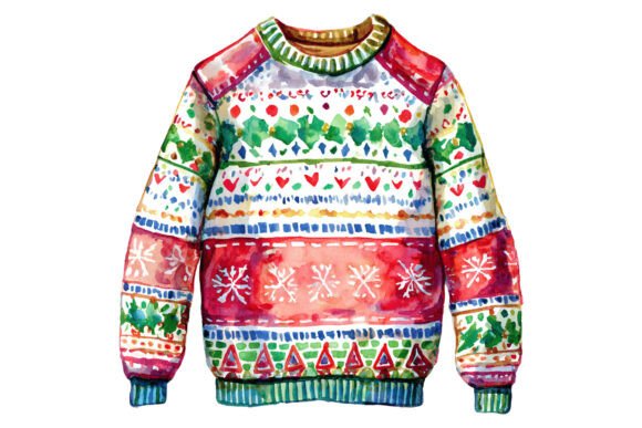 Ugly Christmas Light Pattern Sweater Illustrations