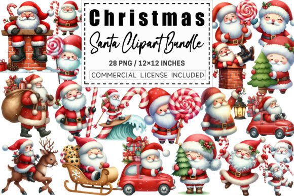 Whimsical Christmas Santa Clipart Bundle Review
